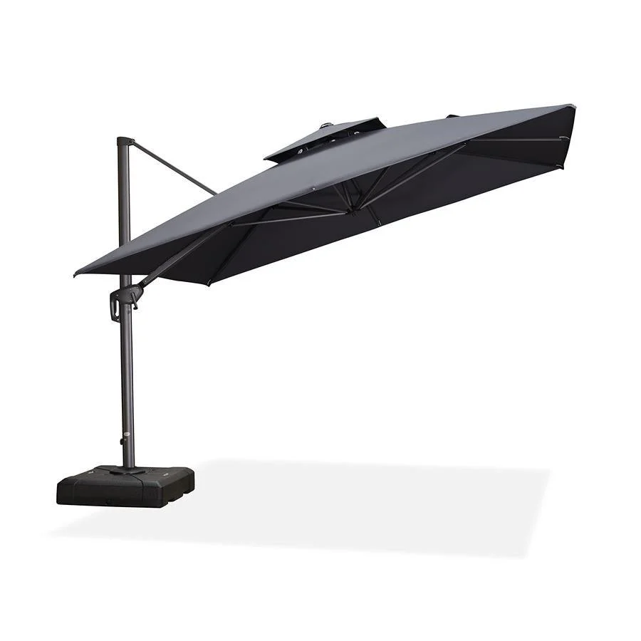PURPLE LEAF Cantilever Patio Umbrella Gray Pole Outdoor Umbrella with UV Protection - Image 40