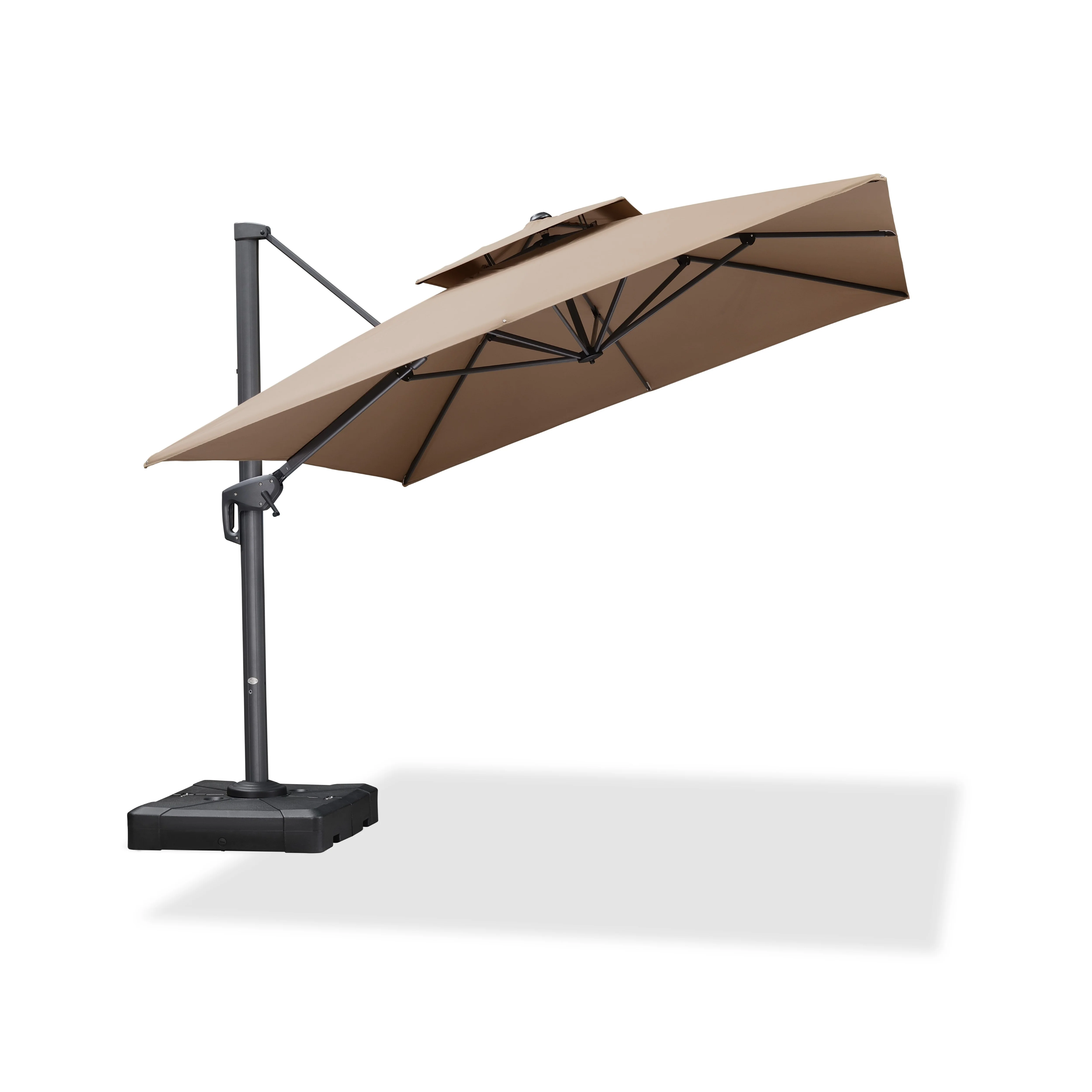 PURPLE LEAF Cantilever Patio Umbrella Gray Pole Outdoor Umbrella with UV Protection - Image 125