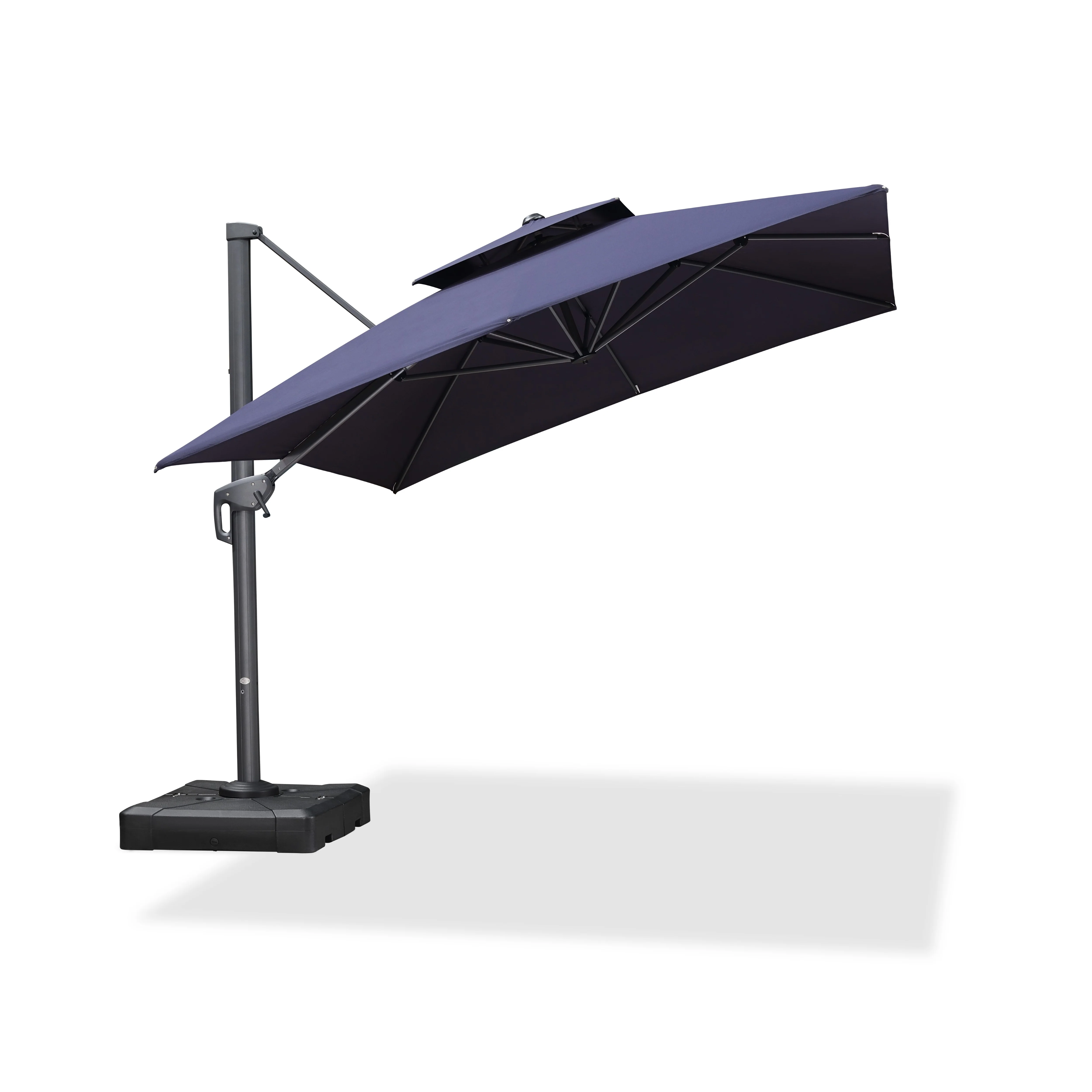 PURPLE LEAF Cantilever Patio Umbrella Gray Pole Outdoor Umbrella with UV Protection - Image 135