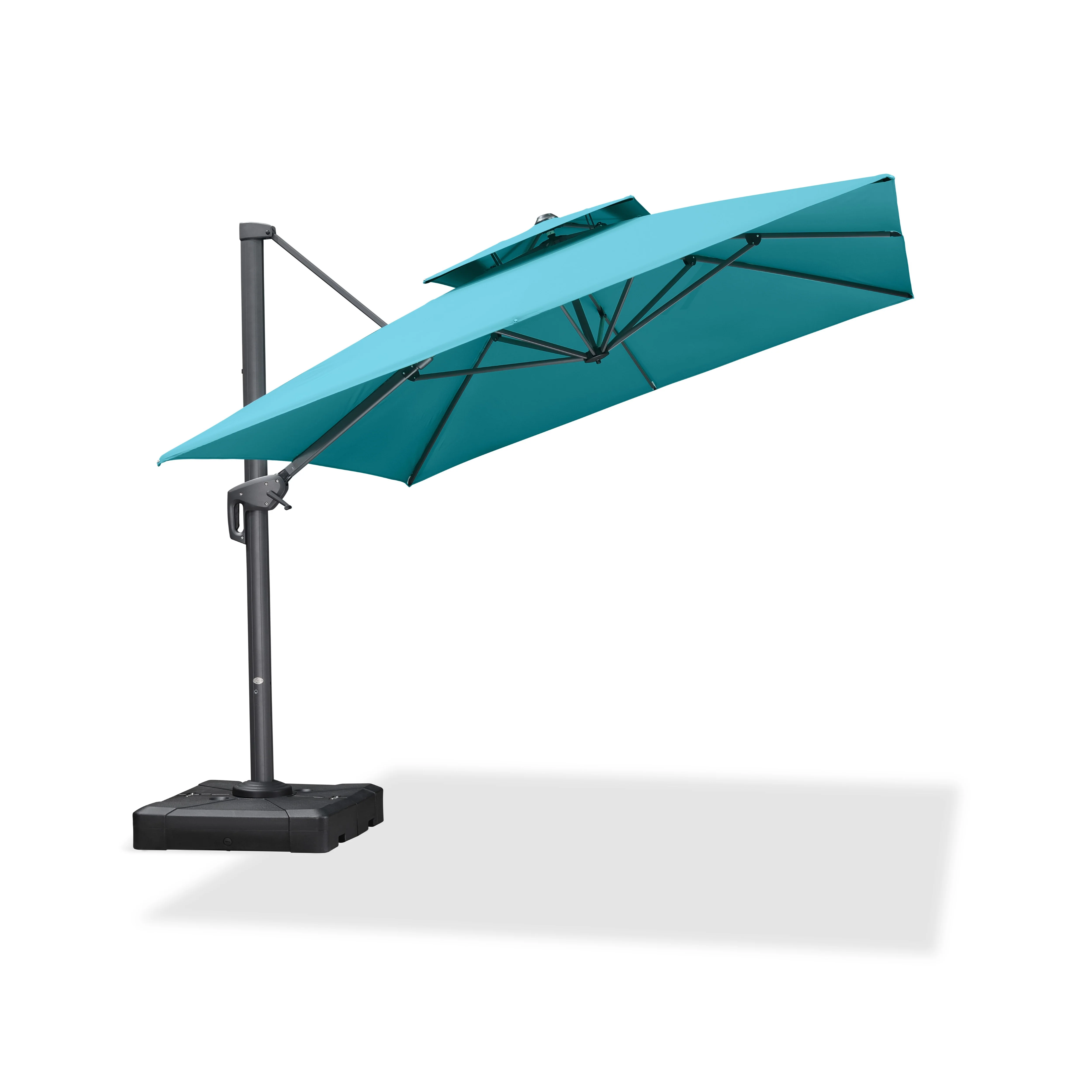 PURPLE LEAF Cantilever Patio Umbrella Gray Pole Outdoor Umbrella with UV Protection - Image 136