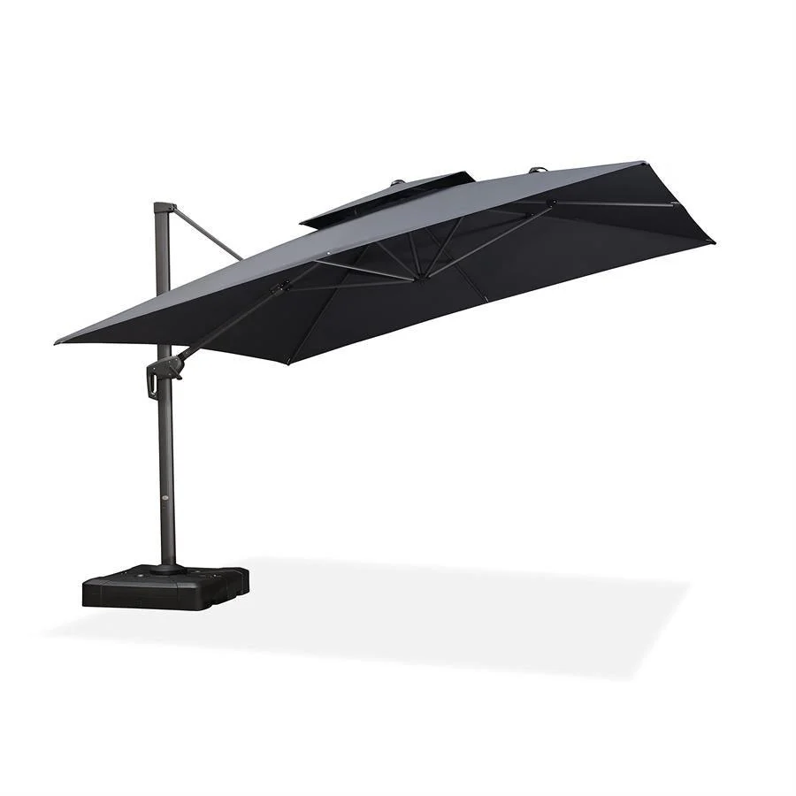 PURPLE LEAF Cantilever Patio Umbrella Gray Pole Outdoor Umbrella with UV Protection - Image 44