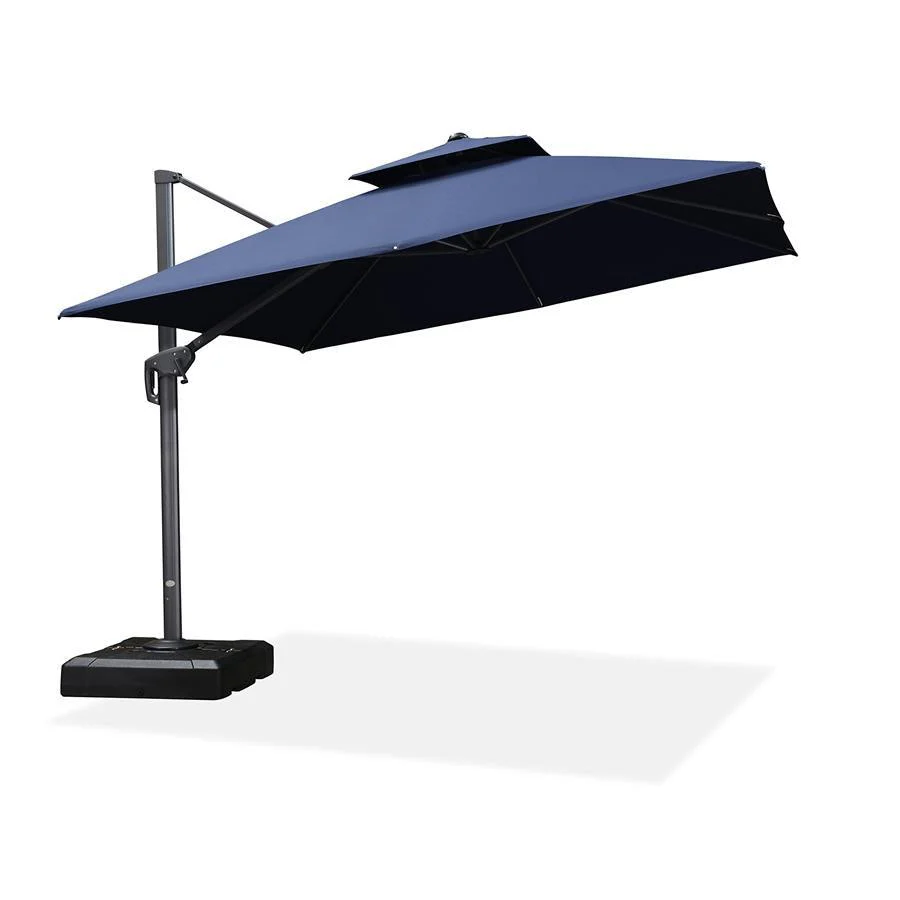 PURPLE LEAF Cantilever Patio Umbrella Gray Pole Outdoor Umbrella with UV Protection - Image 49