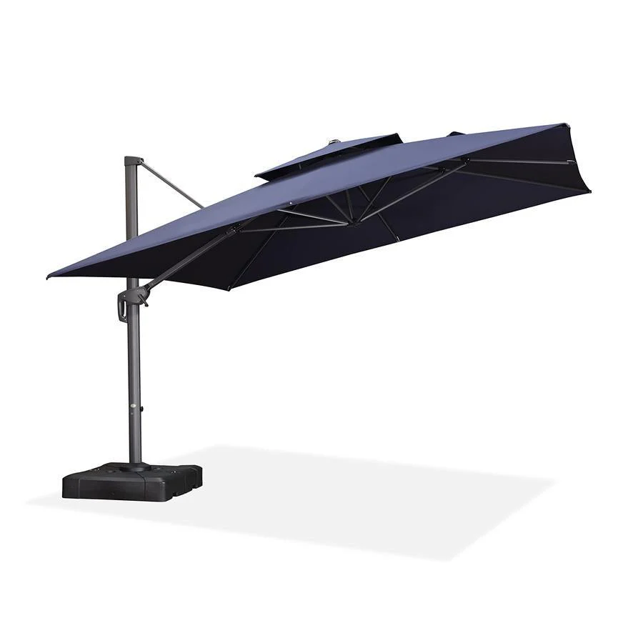 PURPLE LEAF Cantilever Patio Umbrella Gray Pole Outdoor Umbrella with UV Protection - Image 50
