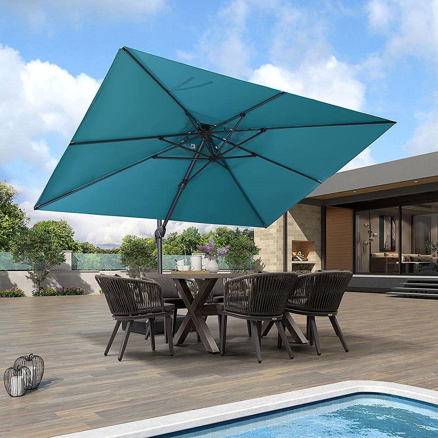 PURPLE LEAF Cantilever Patio Umbrella Gray Pole Outdoor Umbrella with UV Protection - Image 58