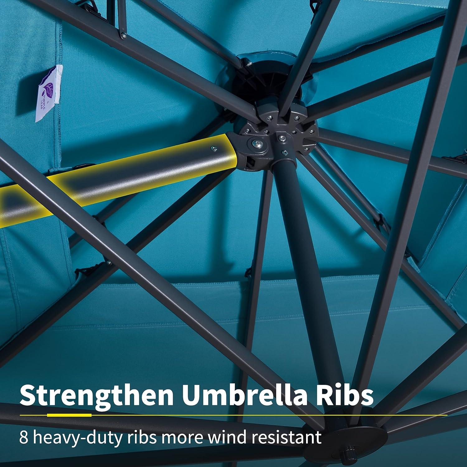 PURPLE LEAF Cantilever Patio Umbrella Gray Pole Outdoor Umbrella with UV Protection - Image 60