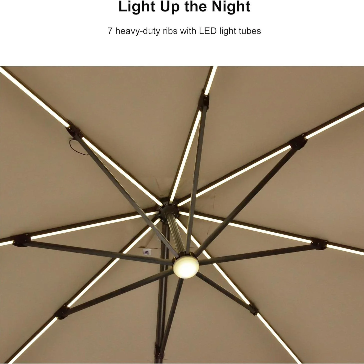 PURPLE LEAF 10ft Cantilever Patio Umbrella with LED Lights, 360° Swivel and Tilt - Image 110