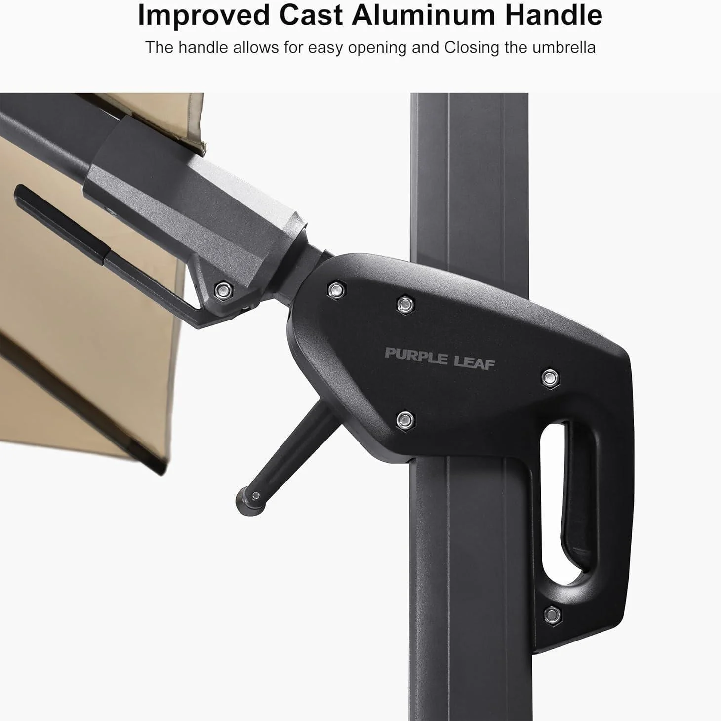 PURPLE LEAF 10ft Cantilever Patio Umbrella with LED Lights, 360° Swivel and Tilt - Image 116