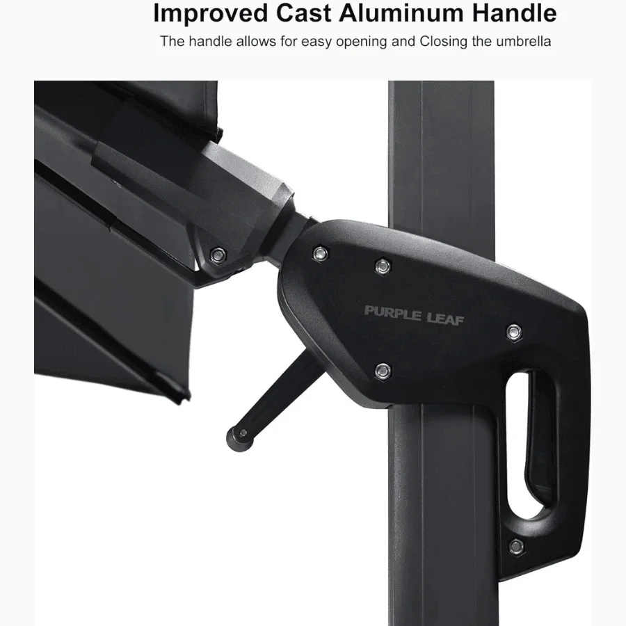 PURPLE LEAF 10ft Cantilever Patio Umbrella with LED Lights, 360° Swivel and Tilt - Image 118