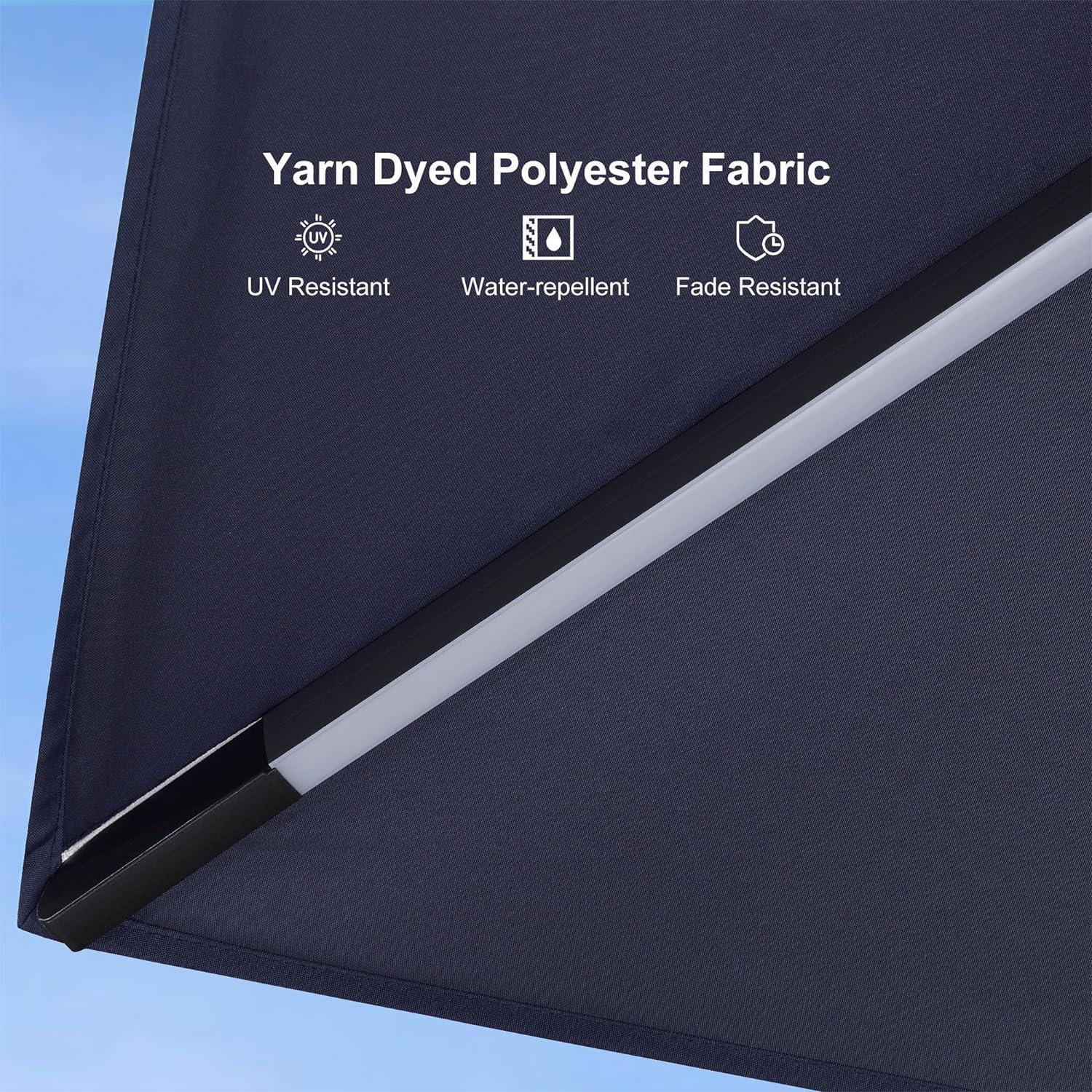 PURPLE LEAF 10ft Cantilever Patio Umbrella with LED Lights, 360° Swivel and Tilt - Image 124