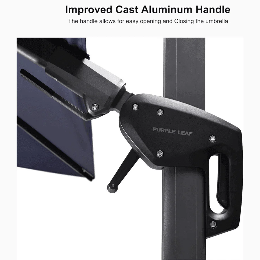 PURPLE LEAF 10ft Cantilever Patio Umbrella with LED Lights, 360° Swivel and Tilt - Image 127