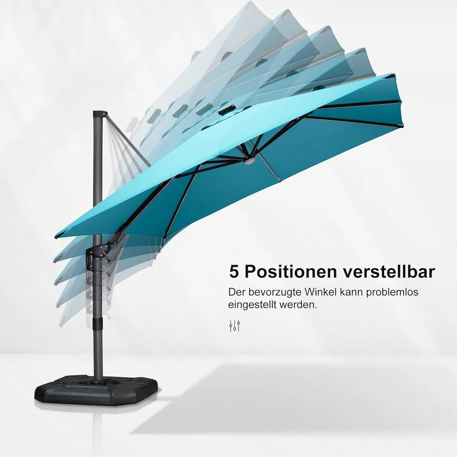 PURPLE LEAF 10ft Cantilever Patio Umbrella with LED Lights, 360° Swivel and Tilt - Image 131