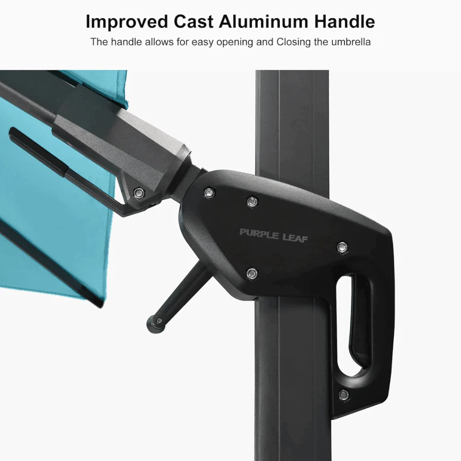 PURPLE LEAF 10ft Cantilever Patio Umbrella with LED Lights, 360° Swivel and Tilt - Image 135