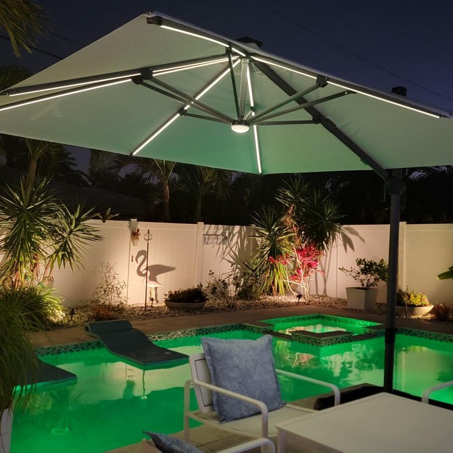 PURPLE LEAF 10ft Cantilever Patio Umbrella with LED Lights, 360° Swivel and Tilt - Image 139