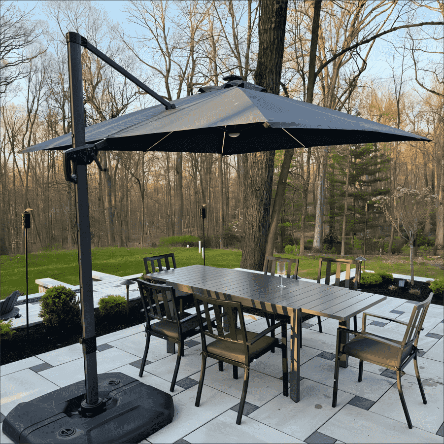 PURPLE LEAF 10ft Cantilever Patio Umbrella with LED Lights, 360° Swivel and Tilt - Image 140
