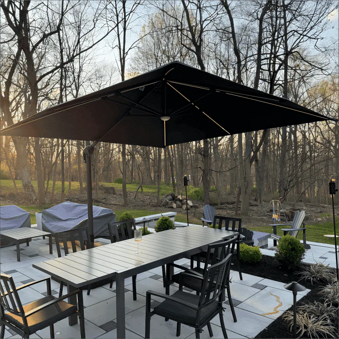 PURPLE LEAF 10ft Cantilever Patio Umbrella with LED Lights, 360° Swivel and Tilt - Image 141