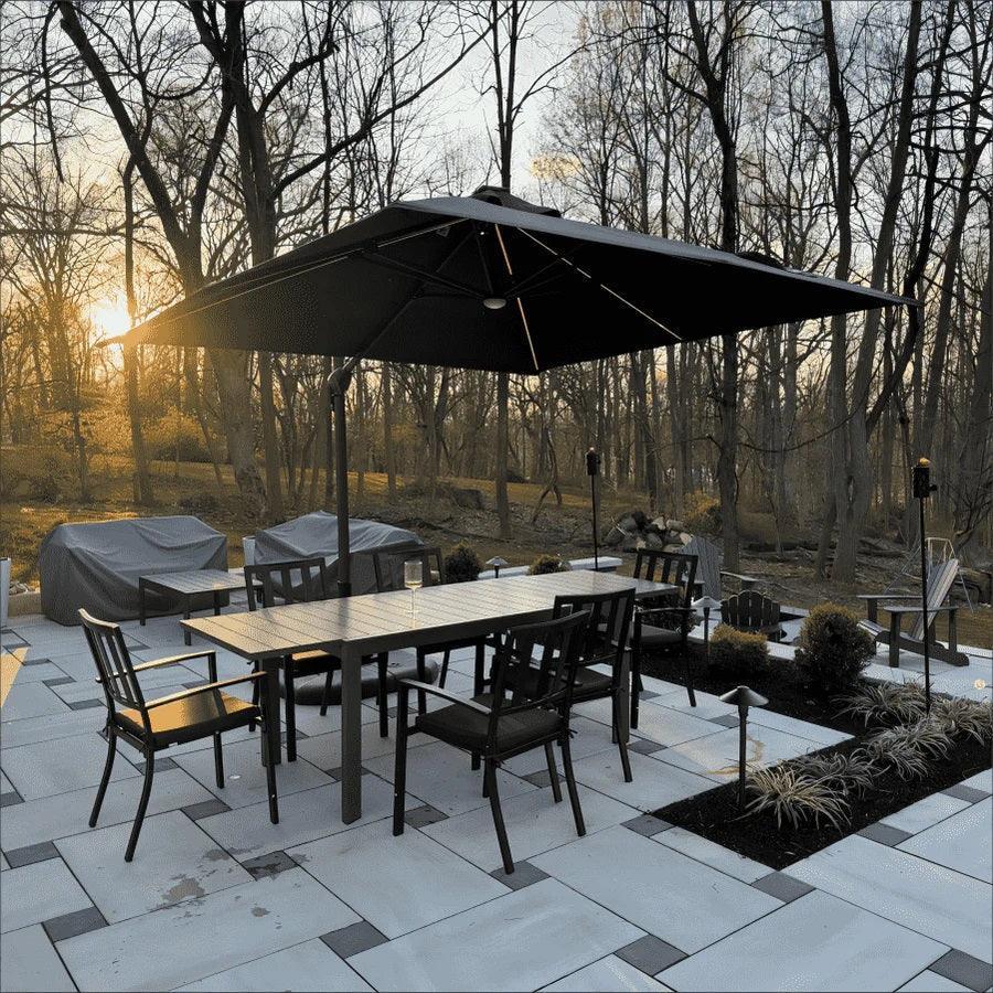 PURPLE LEAF 10ft Cantilever Patio Umbrella with LED Lights, 360° Swivel and Tilt - Image 142