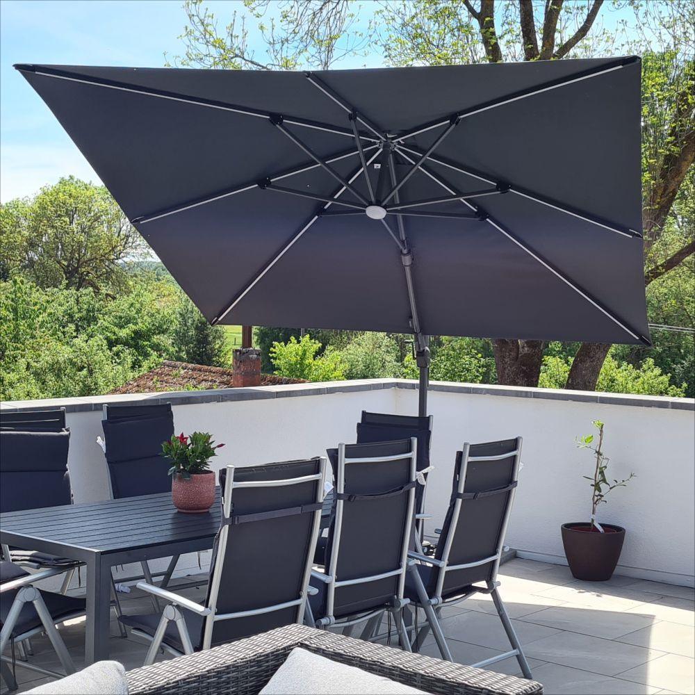 PURPLE LEAF 10ft Cantilever Patio Umbrella with LED Lights, 360° Swivel and Tilt - Image 144