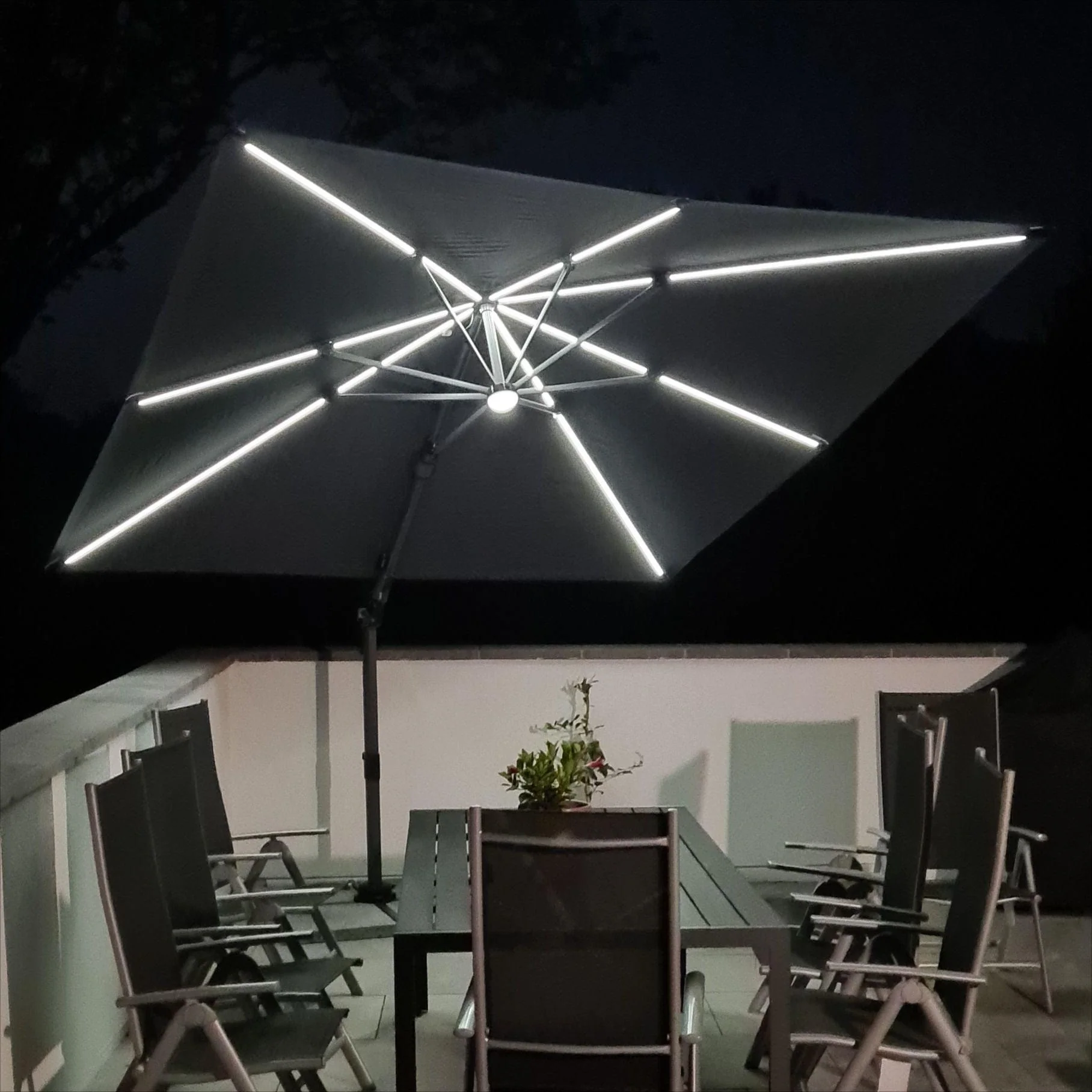 PURPLE LEAF 10ft Cantilever Patio Umbrella with LED Lights, 360° Swivel and Tilt - Image 147