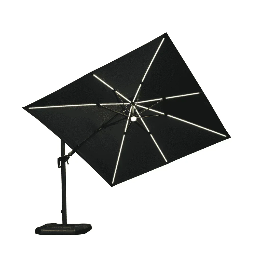 PURPLE LEAF 10ft Cantilever Patio Umbrella with LED Lights, 360° Swivel and Tilt - Image 152
