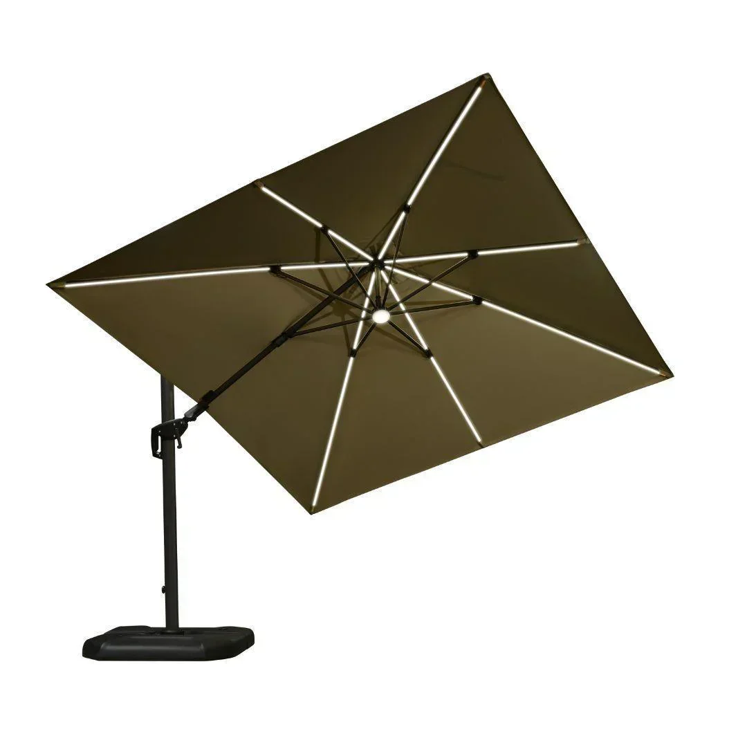 PURPLE LEAF 10ft Cantilever Patio Umbrella with LED Lights, 360° Swivel and Tilt - Image 153