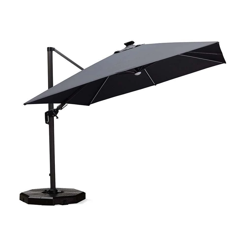PURPLE LEAF 10ft Cantilever Patio Umbrella with LED Lights, 360° Swivel and Tilt - Image 18