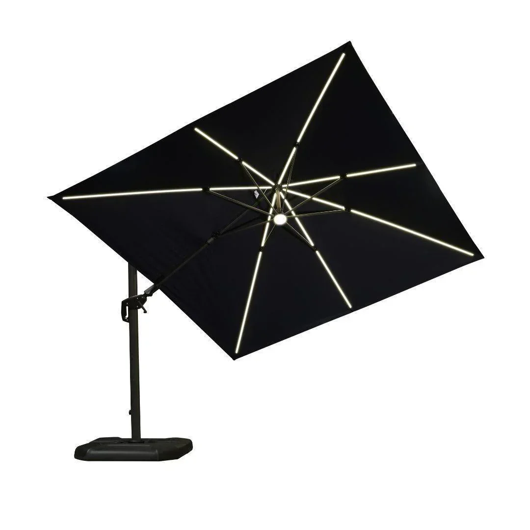 PURPLE LEAF 10ft Cantilever Patio Umbrella with LED Lights, 360° Swivel and Tilt - Image 155