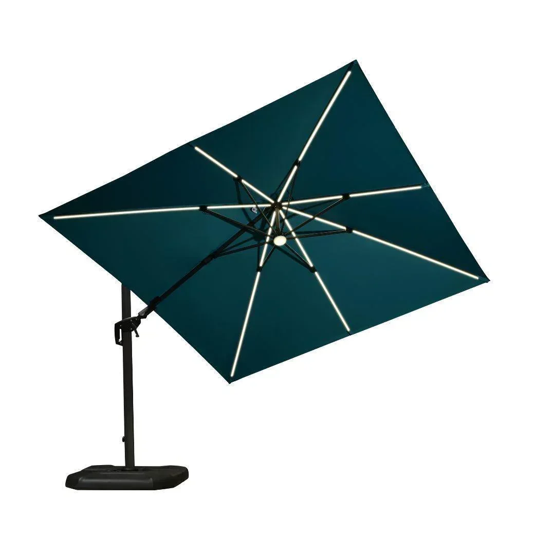 PURPLE LEAF 10ft Cantilever Patio Umbrella with LED Lights, 360° Swivel and Tilt - Image 157