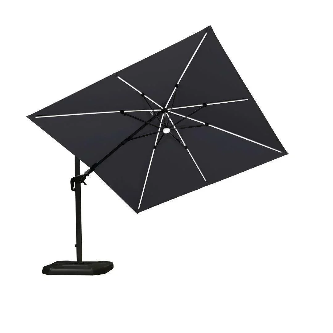 PURPLE LEAF 10ft Cantilever Patio Umbrella with LED Lights, 360° Swivel and Tilt - Image 159