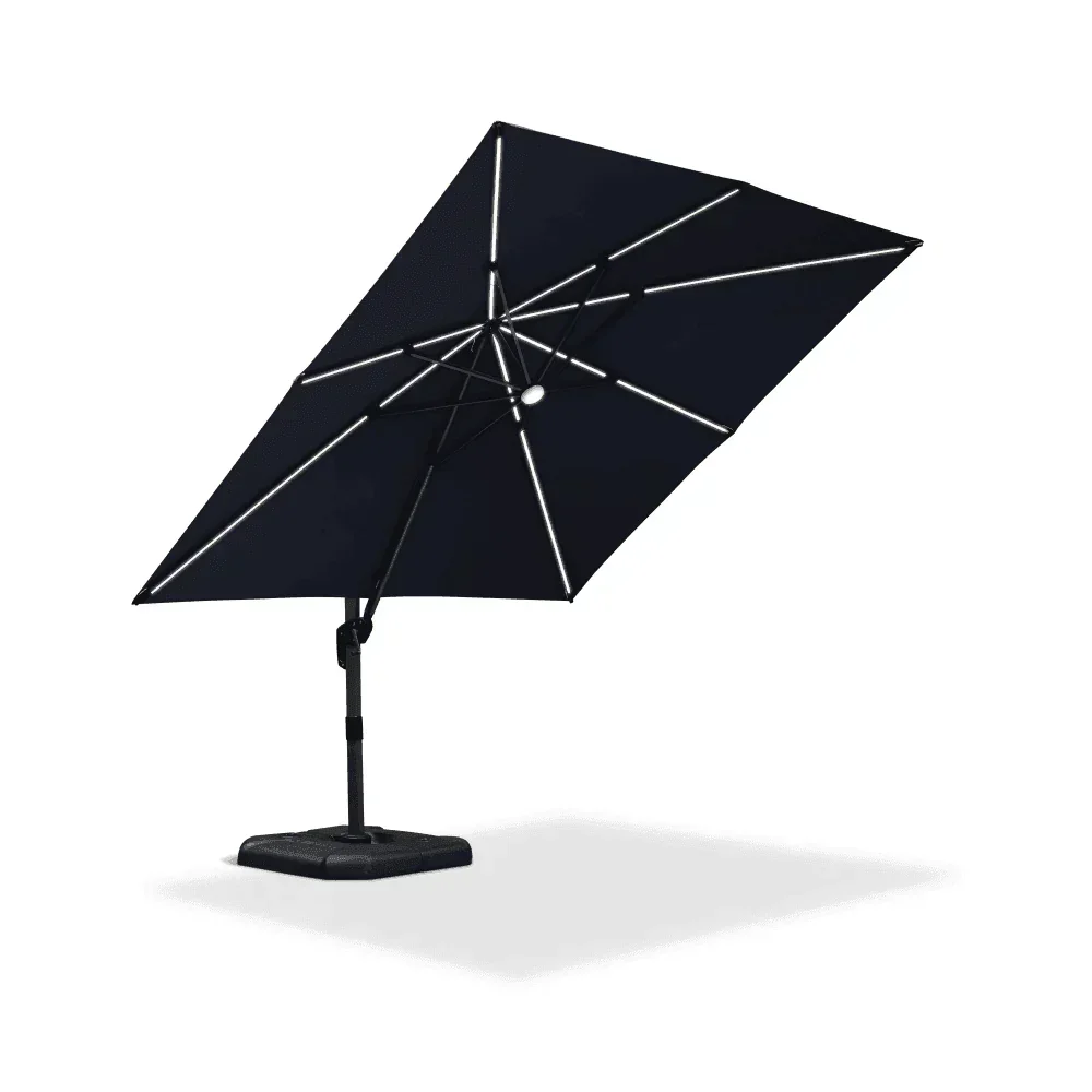 PURPLE LEAF 10ft Cantilever Patio Umbrella with LED Lights, 360° Swivel and Tilt - Image 162
