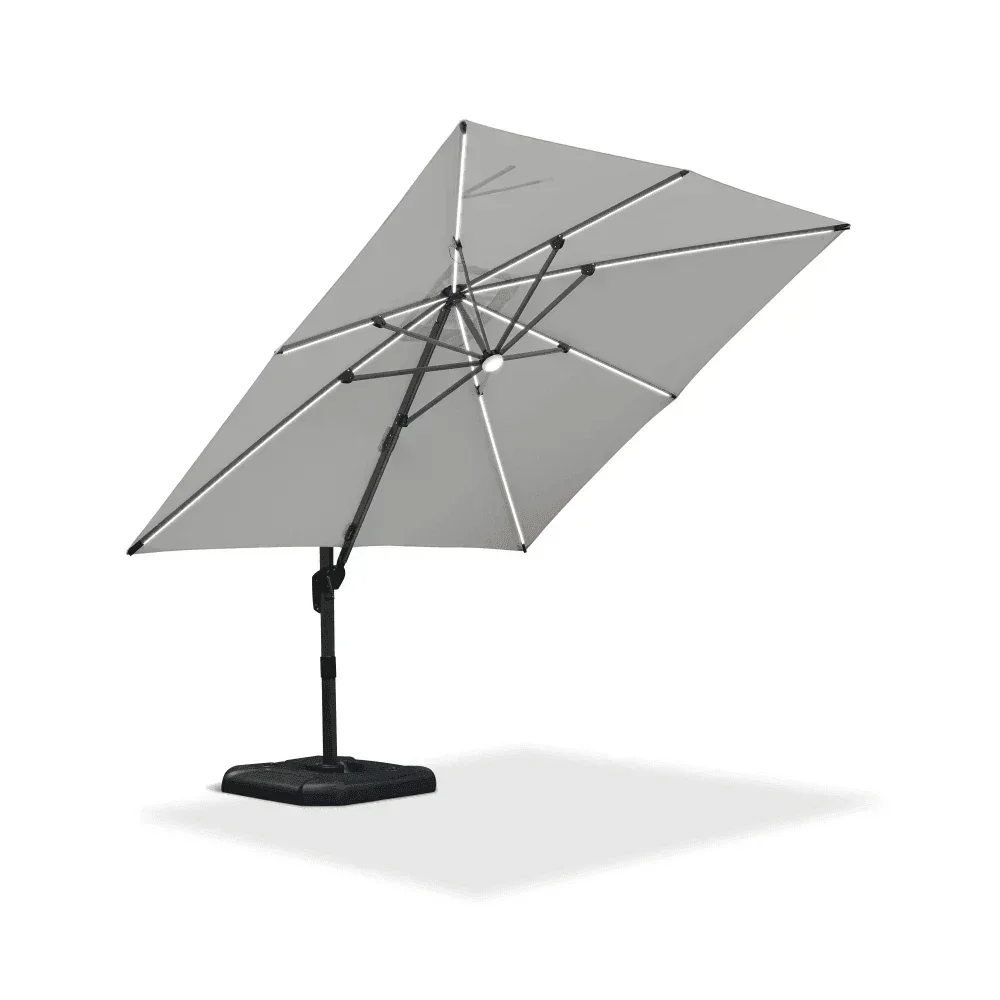 PURPLE LEAF 10ft Cantilever Patio Umbrella with LED Lights, 360° Swivel and Tilt - Image 163