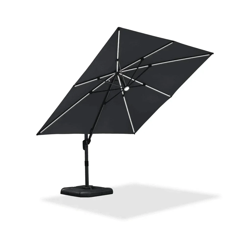PURPLE LEAF 10ft Cantilever Patio Umbrella with LED Lights, 360° Swivel and Tilt - Image 164