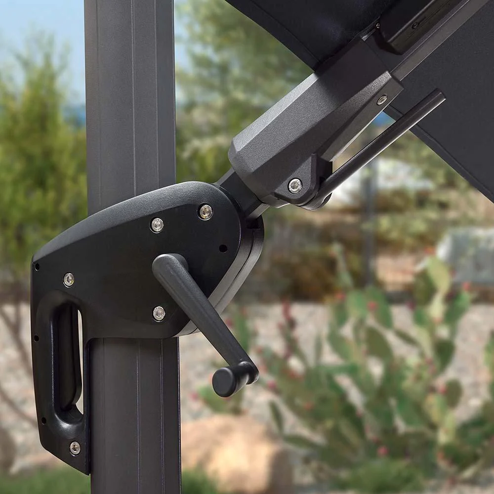 PURPLE LEAF 10ft Cantilever Patio Umbrella with LED Lights, 360° Swivel and Tilt - Image 19