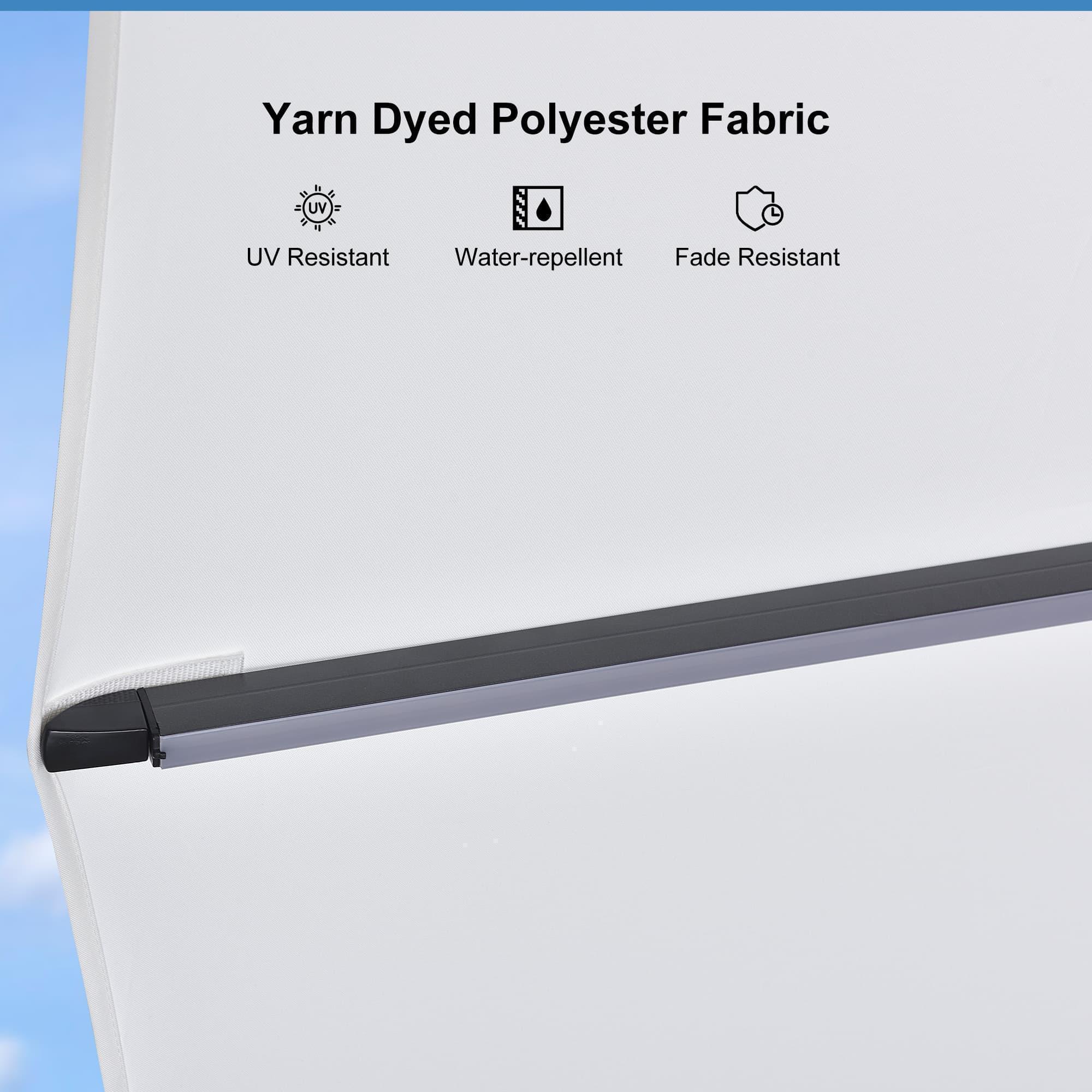 PURPLE LEAF 10ft Cantilever Patio Umbrella with LED Lights, 360° Swivel and Tilt - Image 198