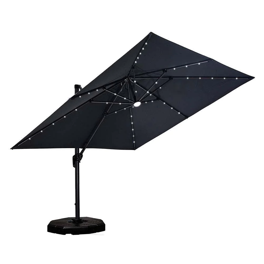 PURPLE LEAF 10ft Cantilever Patio Umbrella with LED Lights, 360° Swivel and Tilt - Image 24