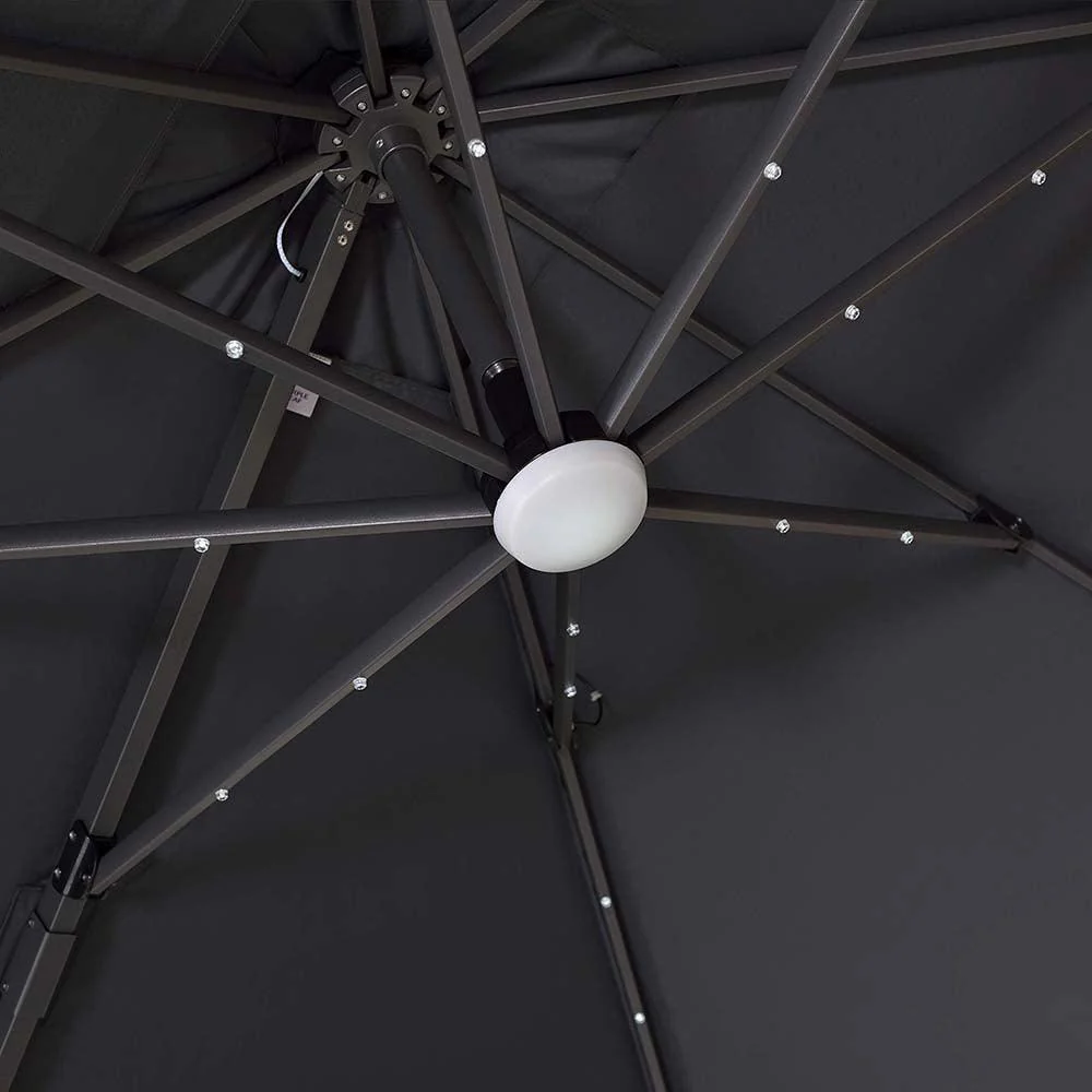 PURPLE LEAF 10ft Cantilever Patio Umbrella with LED Lights, 360° Swivel and Tilt - Image 26