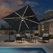 PURPLE LEAF 10ft Cantilever Patio Umbrella with LED Lights, 360° Swivel and Tilt - Image 50