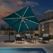 PURPLE LEAF 10ft Cantilever Patio Umbrella with LED Lights, 360° Swivel and Tilt - Image 52