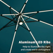 PURPLE LEAF 10ft Cantilever Patio Umbrella with LED Lights, 360° Swivel and Tilt - Image 56