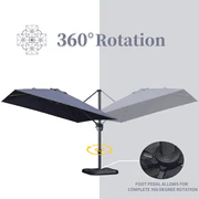 PURPLE LEAF 10ft Cantilever Patio Umbrella with LED Lights, 360° Swivel and Tilt - Image 64