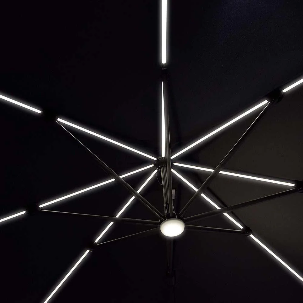 PURPLE LEAF 10ft Cantilever Patio Umbrella with LED Lights, 360° Swivel and Tilt - Image 8