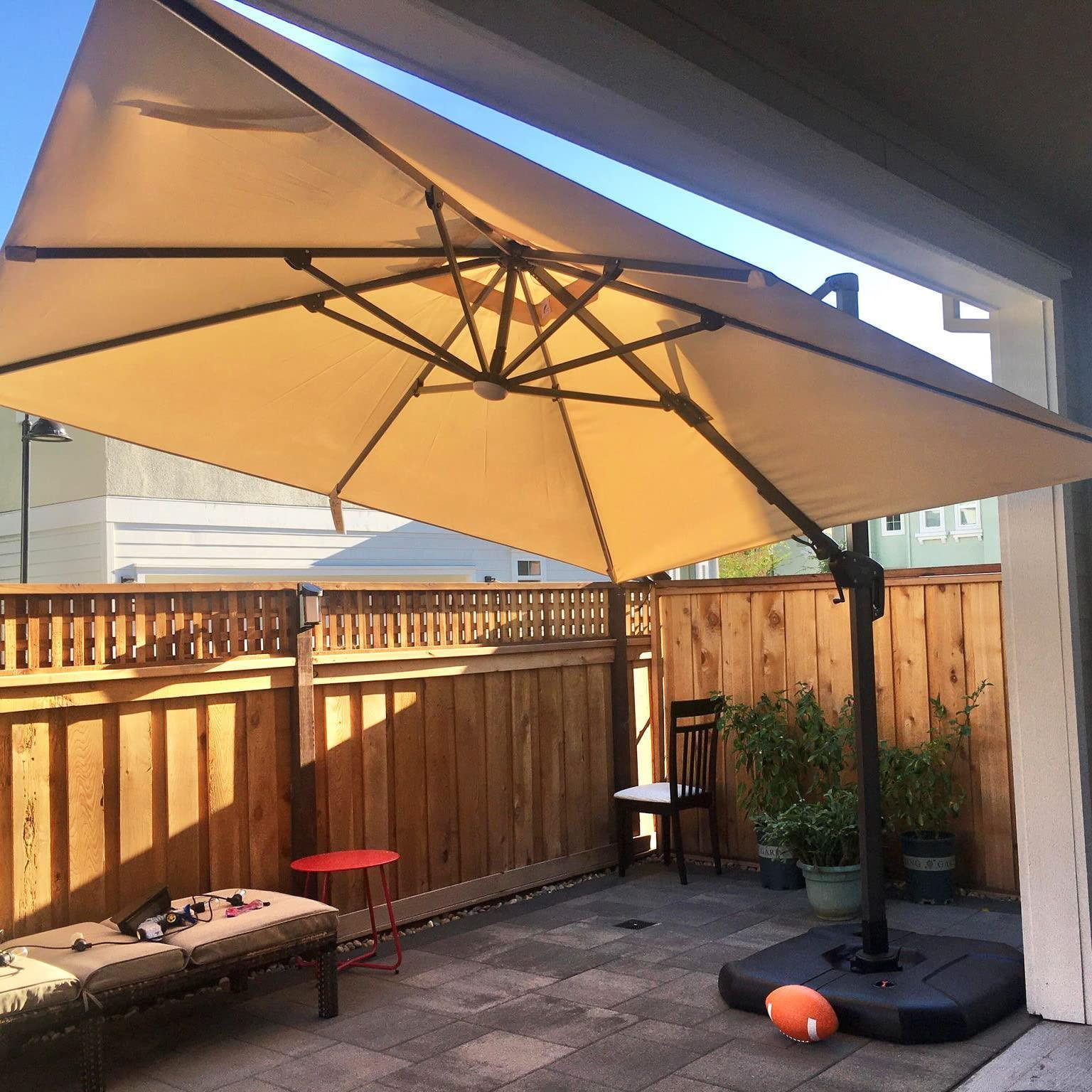 PURPLE LEAF 10ft Cantilever Patio Umbrella with LED Lights, 360° Swivel and Tilt - Image 67