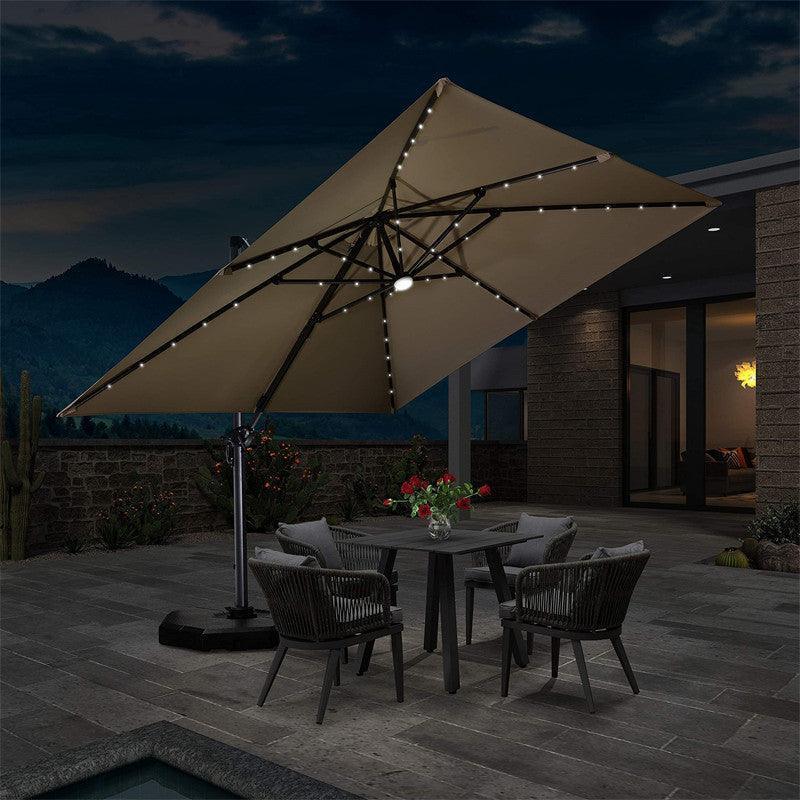 PURPLE LEAF 10ft Cantilever Patio Umbrella with LED Lights, 360° Swivel and Tilt - Image 73
