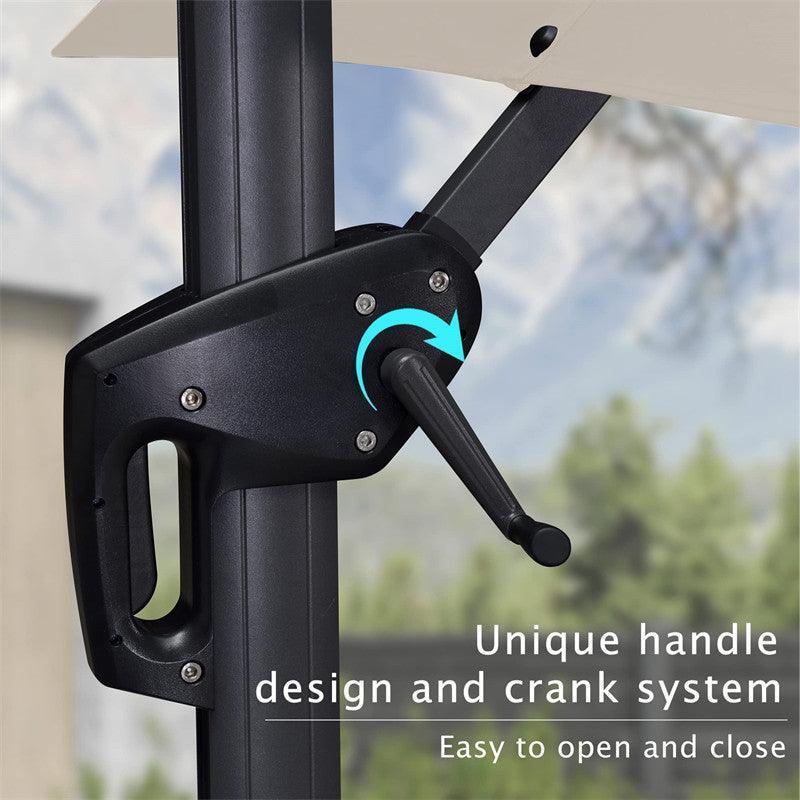 PURPLE LEAF 10ft Cantilever Patio Umbrella with LED Lights, 360° Swivel and Tilt - Image 75