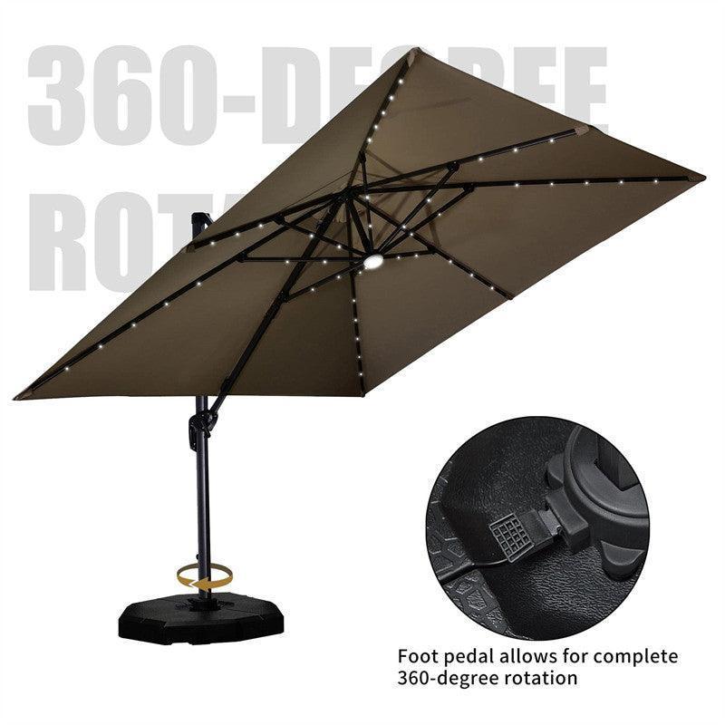 PURPLE LEAF 10ft Cantilever Patio Umbrella with LED Lights, 360° Swivel and Tilt - Image 78