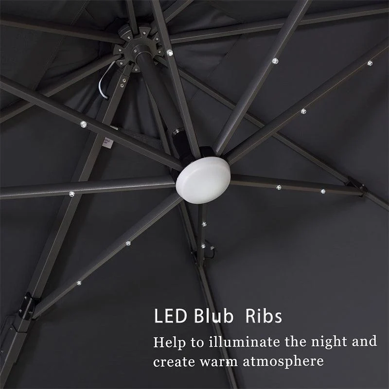 PURPLE LEAF 10ft Cantilever Patio Umbrella with LED Lights, 360° Swivel and Tilt - Image 81