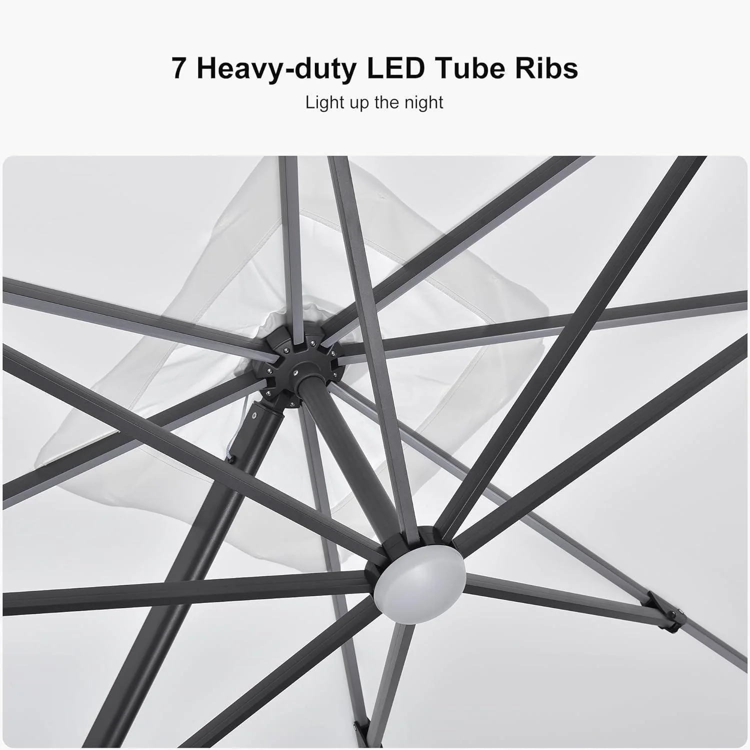 PURPLE LEAF 10ft Cantilever Patio Umbrella with LED Lights, 360° Swivel and Tilt - Image 90