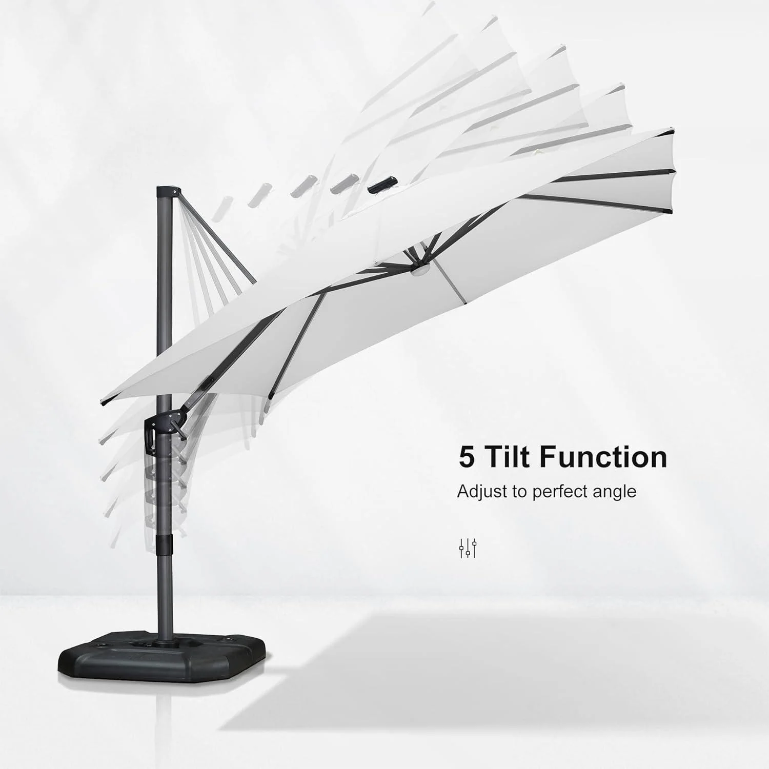 PURPLE LEAF 10ft Cantilever Patio Umbrella with LED Lights, 360° Swivel and Tilt - Image 93