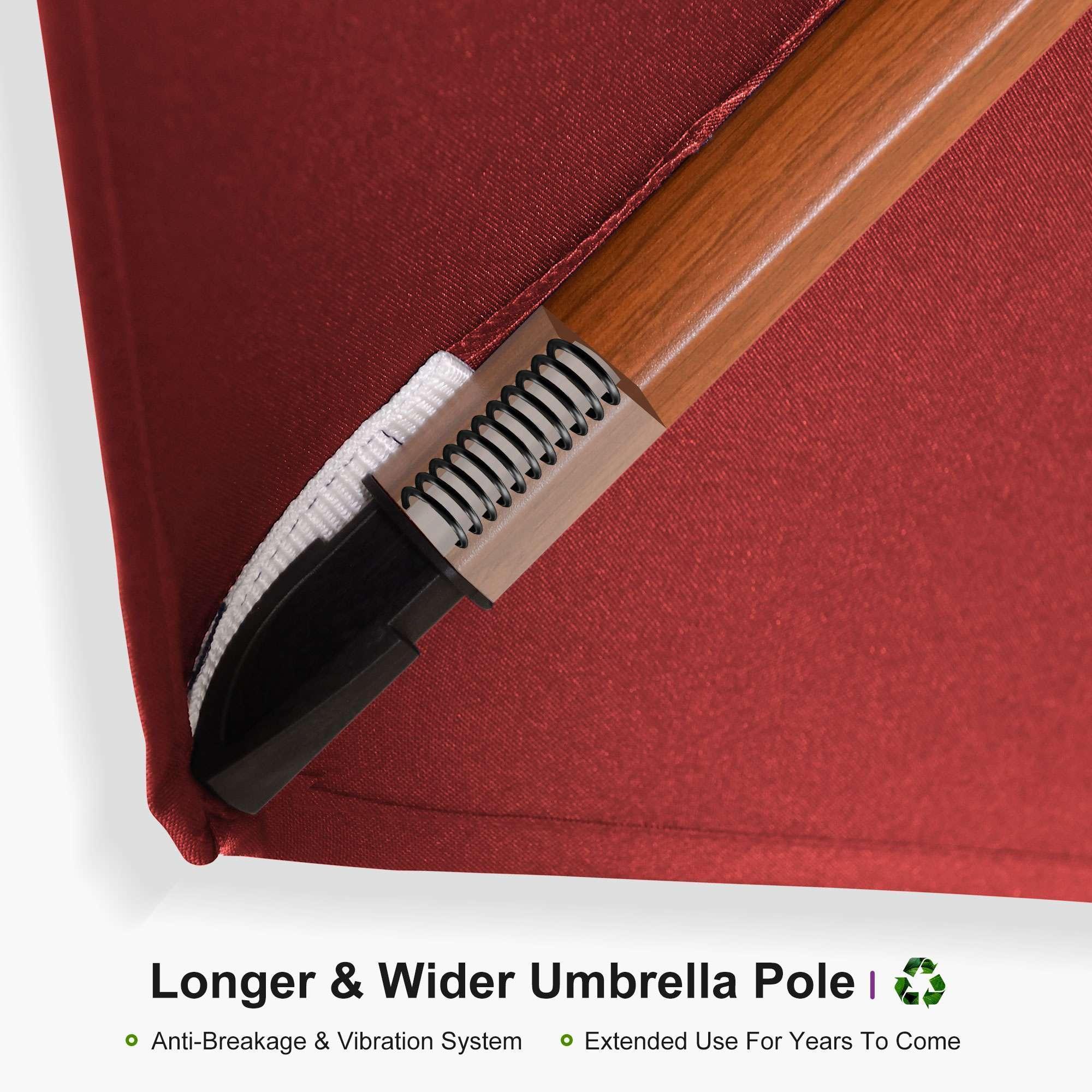 PURPLE LEAF Double Top 9 / 10 / 11 / 12 ft Square Aluminum Sun Umbrellas in Wood Color - Image 133