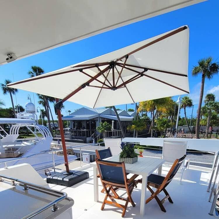 PURPLE LEAF Double Top 9 / 10 / 11 / 12 ft Square Aluminum Sun Umbrellas in Wood Color - Image 61