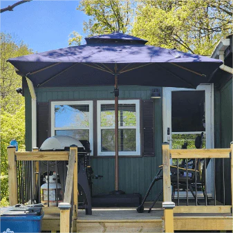 PURPLE LEAF Double Top 9 / 10 / 11 / 12 ft Square Aluminum Sun Umbrellas in Wood Color - Image 94